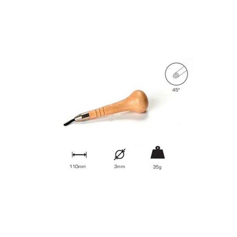 Buril redondo 3 mm, Mango Champinon