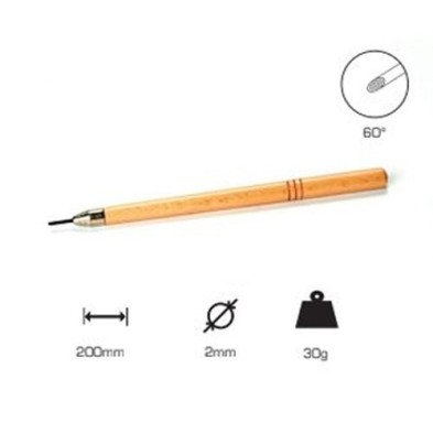 Buril redondo 2 mm., 60., Mango largo