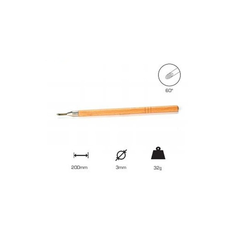 Buril redondo 3 mm., 60.,mango largo