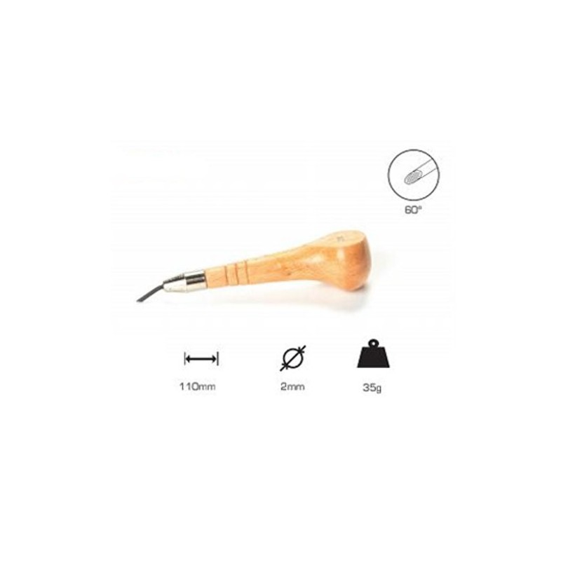 Buril redondo 2 mm, Mango Champinon