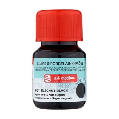Material Bellas Artes - Pintura - Tinta Opaca Vidrio y Porcelana Negro Elegante 7001, 30 ml. ArtCreation | totenart.com