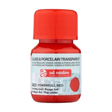 Material Bellas Artes - Pintura - Tinta Transparente Vidrio y Porcelana Rojo Poder 3023, 30 ml. ArtCreation | totenart.com