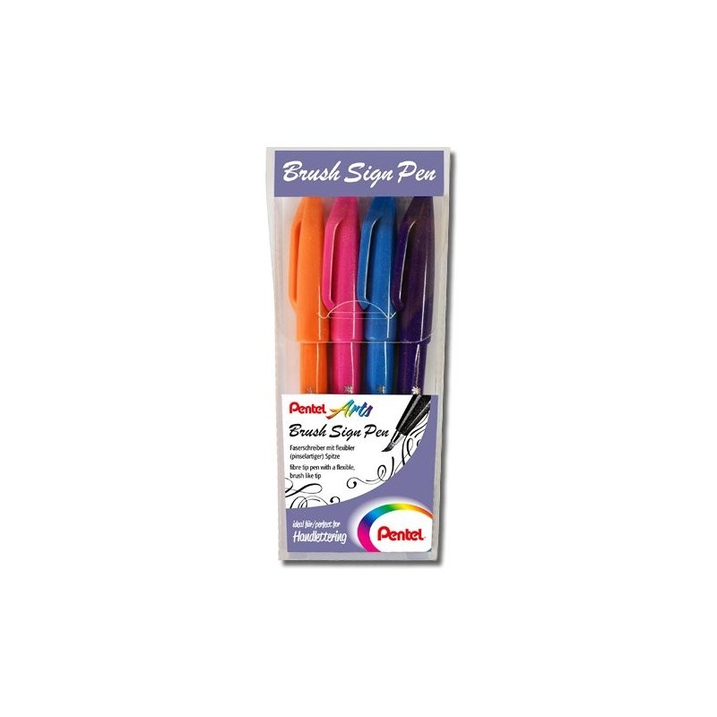 Material Bellas Artes - Pintura - Set 4 Rotuladores Pincel Pentel Touch (Fantasía) | totenart.com