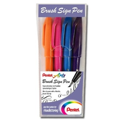 Material Bellas Artes - Pintura - Set 4 Rotuladores Pincel Pentel Touch (Fantasía) | totenart.com