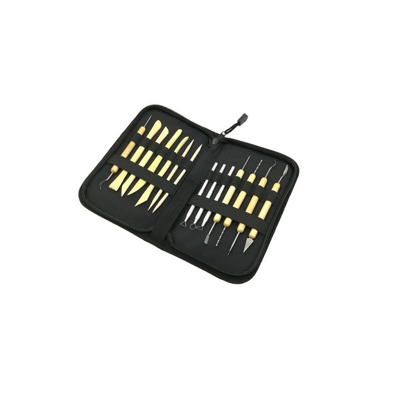 Estuche cremallera 14 herramientas para ceramica. -10-