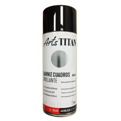 Material Bellas Artes – pintura- Barniz brillante Titan en spray para cuadros (200 ml) | totenart.com