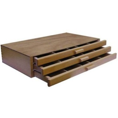 Tienda Bellas Artes-Materiales Pintura-Caja vacia pastel 3 cajones 38x25x8.5 cm