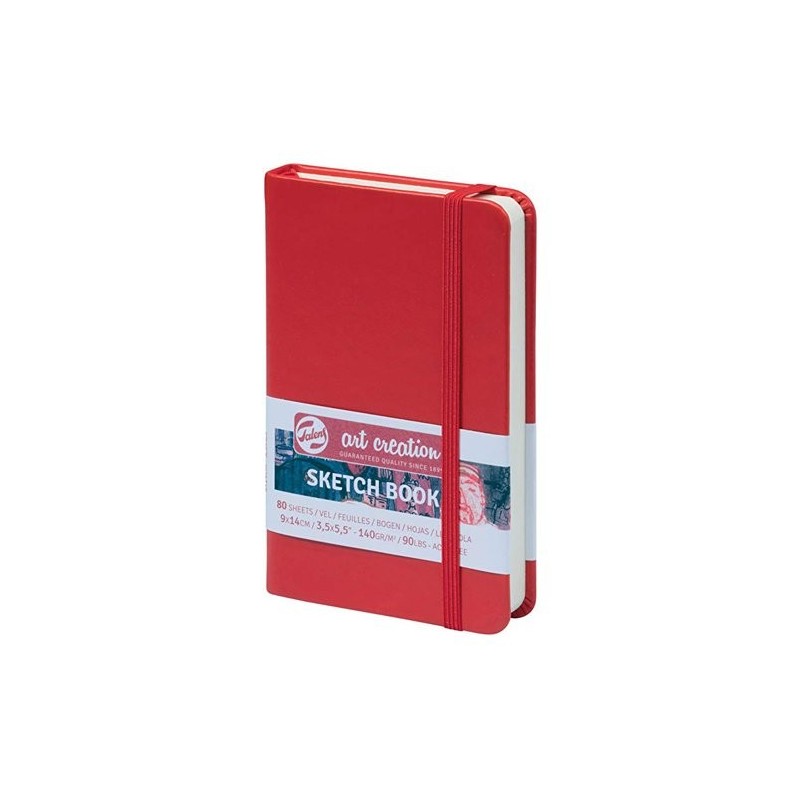 Material Bellas Artes - dibujo - Bloc de Esbozo rojo, 9x14, banda elastica, 80 h, 160 gr. | totenart.com
