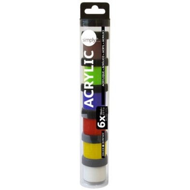 Material Bellas Artes - Pintura - Estuche acrílico 6 colores (18 ml), Simply, Daler Rowney | totenart.com
