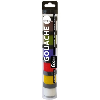 Material Bellas Artes - Pintura - Estuche témpera gouache 6 colores (18 ml), Simply, Daler Rowney | totenart.com