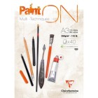 Material Bellas Artes – pintura-y-dibujo - Bloc Multi técnica Paint On A3, 250 gr. 40 h. Clairefontaine  | totenart.com