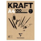 Material Bellas Artes – pintura-y-dibujo - Bloc de Papel Kraft A4, 90 gr. 100 h. Color Marrón Clairefontaine  | totenart.com