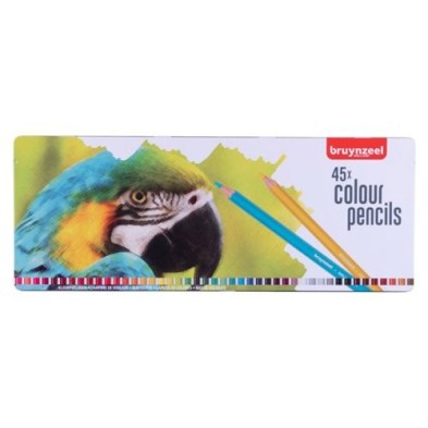 Material Bellas Artes – pintura-y-dibujo - Estuche de Metal 45 Lápices de Color Bruynzeel ANIMALES | totenart.com