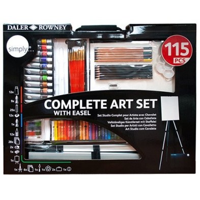 Material Bellas Artes - Pintura - Set completo 115 piezas con caballete, Simply, Daler Rowney | totenart.com