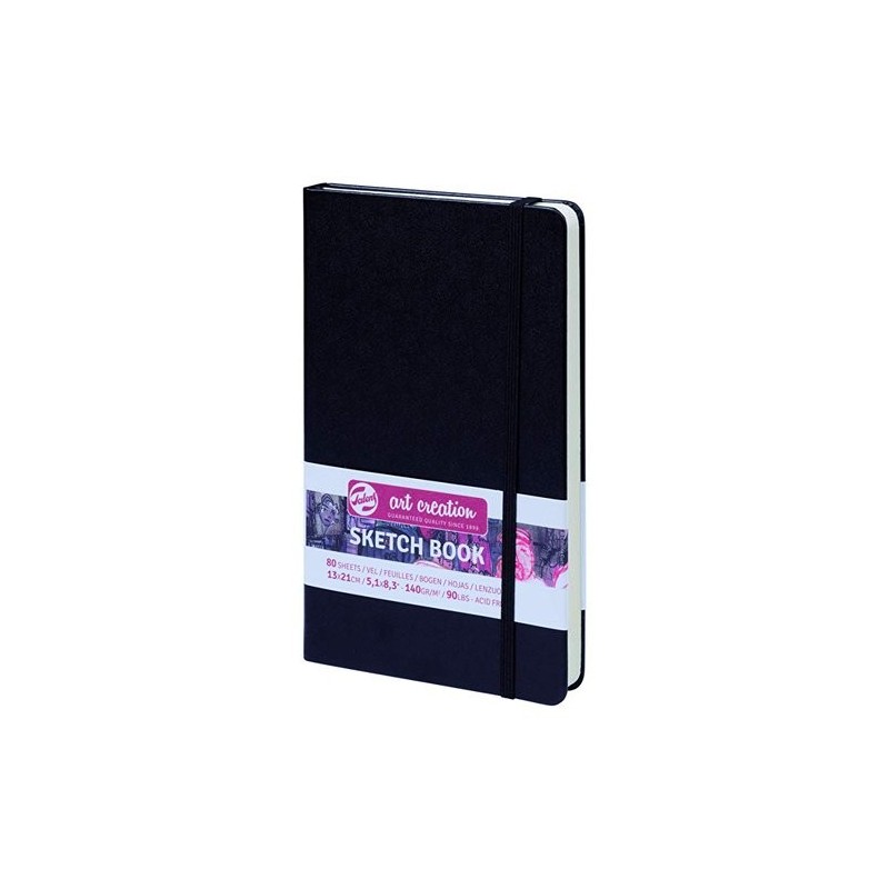 Material Bellas Artes - dibujo - Bloc de Esbozo negro, 13x21, banda elastica, 80 h, 160 gr. | totenart.com