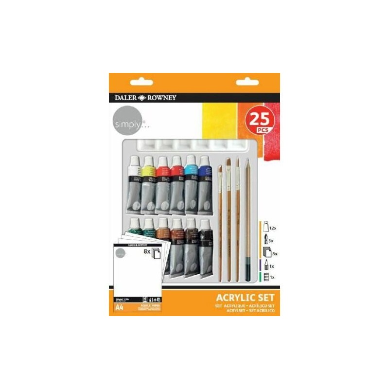 Material Bellas Artes - Pintura - Kit de iniciación acrílico (25 piezas) | totenart.com