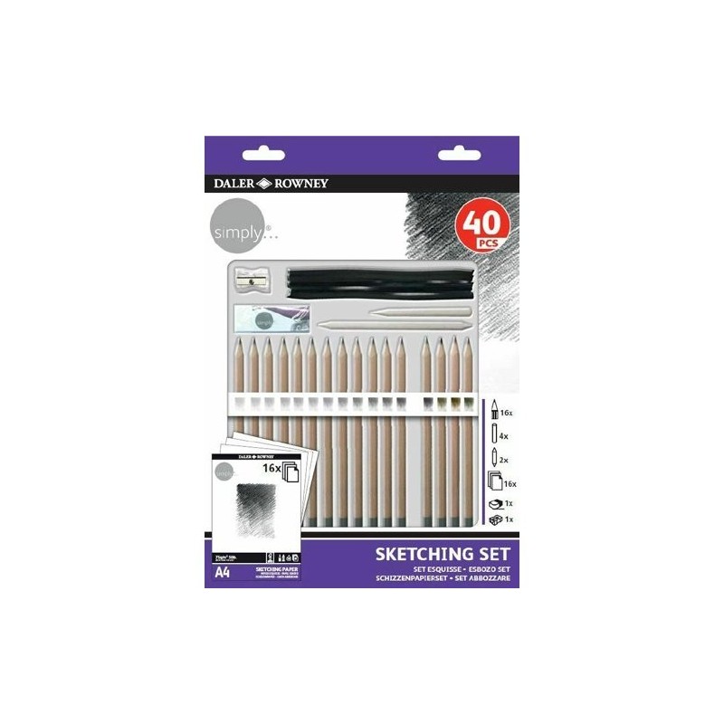 Material Bellas Artes - Pintura - Kit de iniciación dibujo (40 piezas) | totenart.com