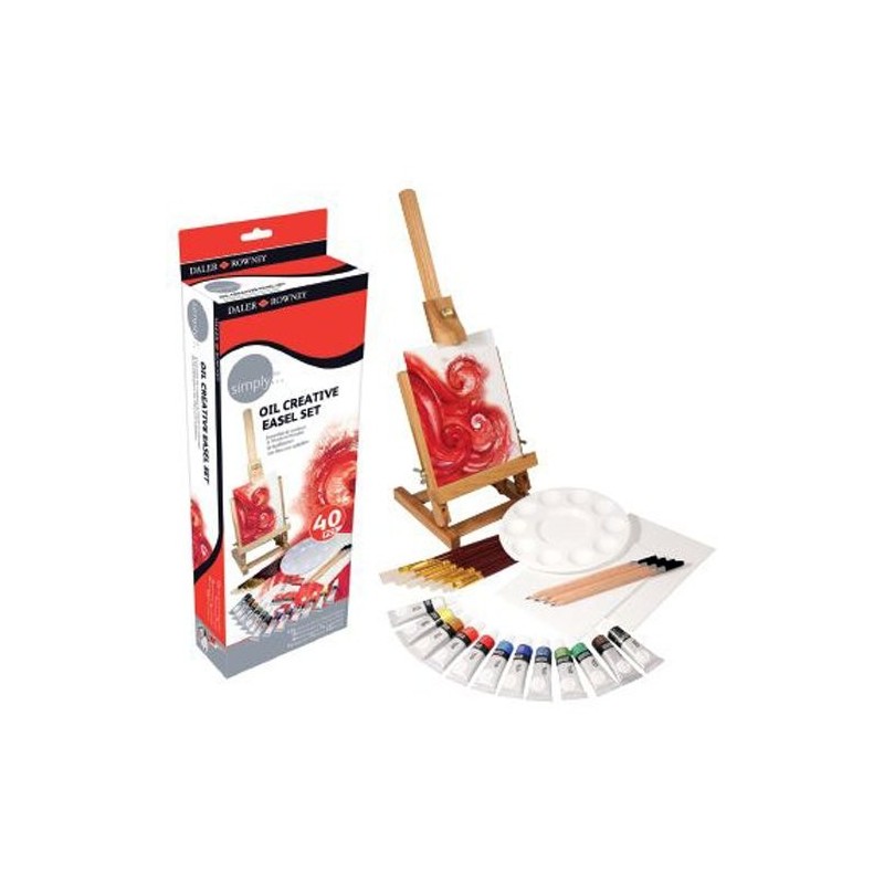 Material Bellas Artes - Pintura - Kit de iniciación óleo con caballete (40 piezas) | totenart.com