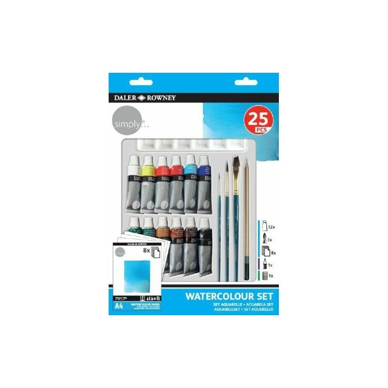 Material Bellas Artes - Pintura - Kit de iniciación acuarela (25 piezas) | totenart.com