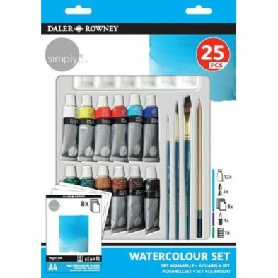 Material Bellas Artes - Pintura - Kit de iniciación acuarela (25 piezas) | totenart.com