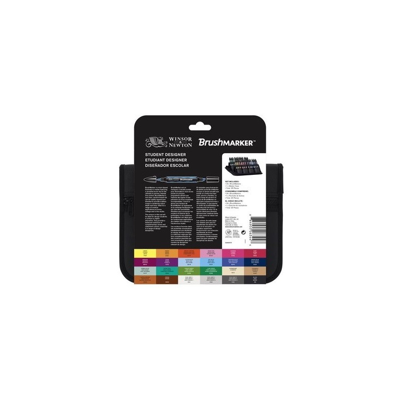 Material Bellas Artes - Pintura - Set 24 rotuladores doble punta Brushmarker Winsor & Newton | totenart.com