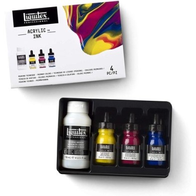 Material Bellas Artes - Pintura - Set Tintas Acrilicas Liquitex, 3 colores primarios, 30 ml + Pouring medium 118 ml. ** | totena