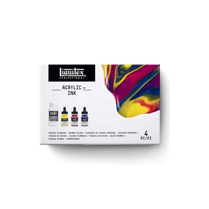 Material Bellas Artes - Pintura - Set Tintas Acrilicas Liquitex, 3 colores primarios, 30 ml + Pouring medium 118 ml. ** | totena