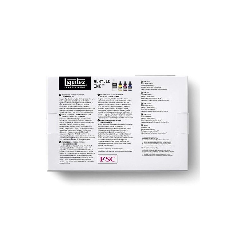 Material Bellas Artes - Pintura - Set Tintas Acrilicas Liquitex, 3 colores primarios, 30 ml + Pouring medium 118 ml. ** | totena