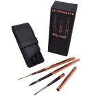 Material Bellas Artes - Pintura - Set 3 pinceles de viaje Raphael con estuche imitación cuero | totenart.com