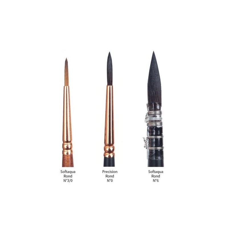 Material Bellas Artes - Pintura - Set 3 pinceles de viaje Raphael con estuche imitación cuero | totenart.com