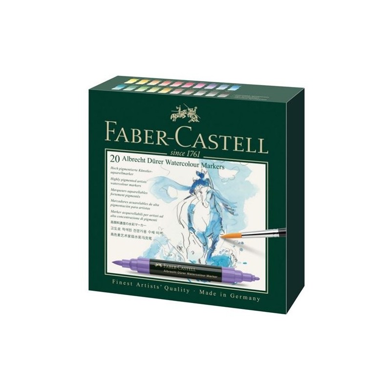 Material Bellas Artes – pintura-y-dibujo - Caja cartón 20 rotuladores de color acuarelables Albrecht Dürer Faber-Castell  | tote