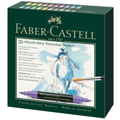 Material Bellas Artes – pintura-y-dibujo - Caja cartón 20 rotuladores de color acuarelables Albrecht Dürer Faber-Castell  | tote
