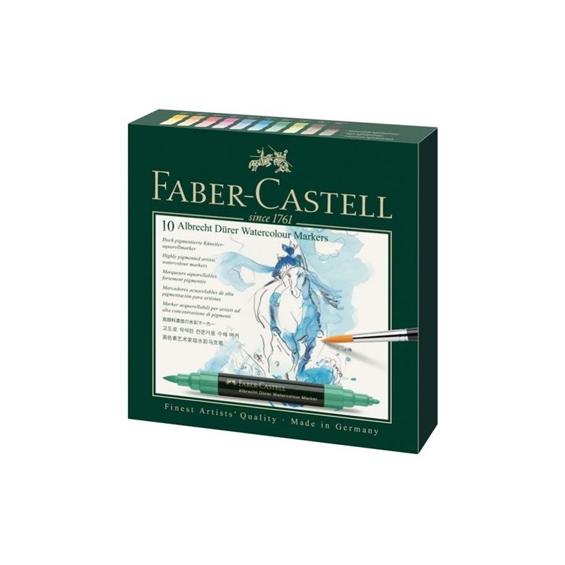 Material Bellas Artes – pintura-y-dibujo - Caja cartón 10 rotuladores de color acuarelables Albrecht Dürer Faber-Castell  | tote