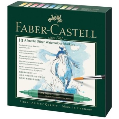 Material Bellas Artes – pintura-y-dibujo - Caja cartón 10 rotuladores de color acuarelables Albrecht Dürer Faber-Castell  | tote