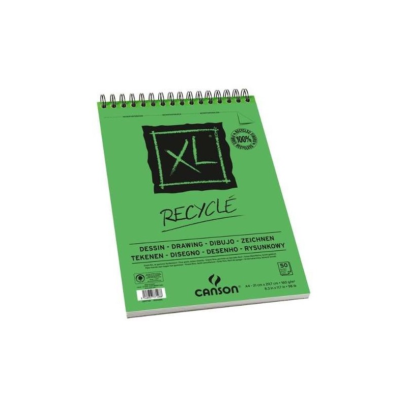 Material Bellas Artes – pintura-y-dibujo - Bloc de dibujo Canson XL Reciclado, 25h., 160 gr., A5 | totenart.com