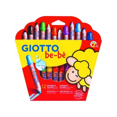Material Bellas Artes - Pintura - Giotto Be-Bè: Set 12 lápices de colores + sacapuntas | totenart.com