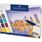 Material Bellas Artes – pintura-y-dibujo - Estuche acuarelas Faber-Castell, 36 pastillas y pincel rellenable | totenart.com