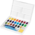 Material Bellas Artes – pintura-y-dibujo - Estuche acuarelas Faber-Castell, 24 pastillas y pincel rellenable | totenart.com