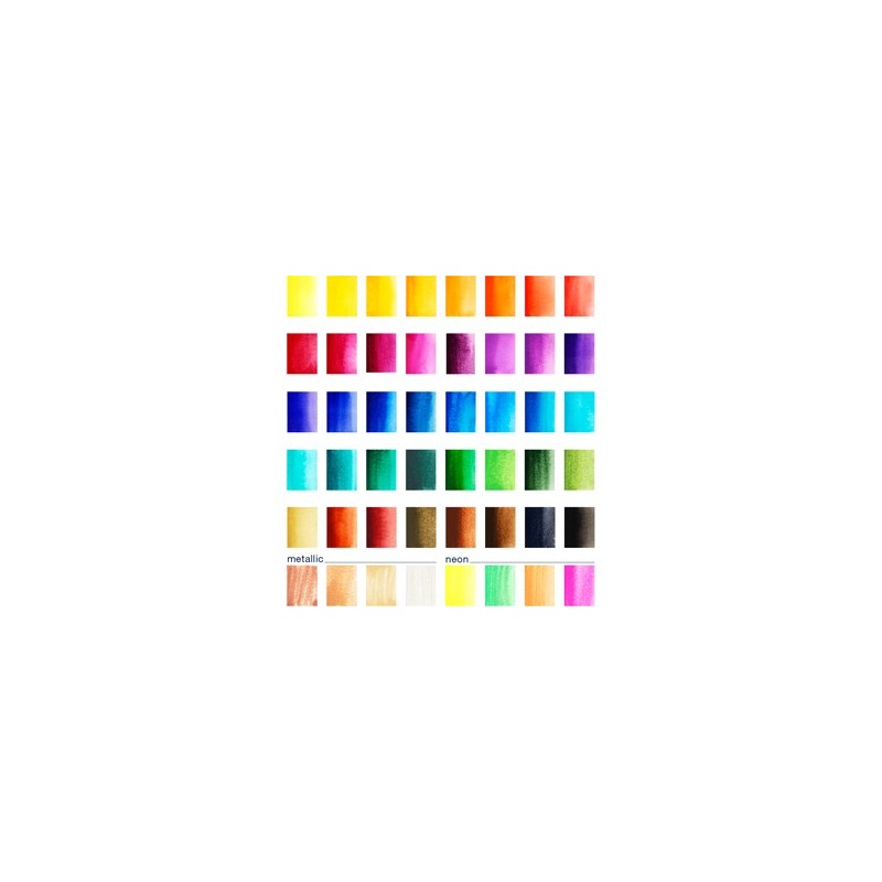 Material Bellas Artes – pintura-y-dibujo - Estuche acuarelas Faber-Castell, 48 pastillas y pincel rellenable | totenart.com