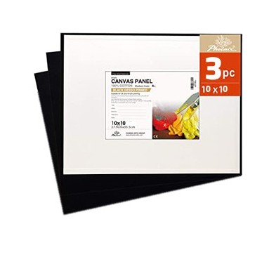 Material Bellas Artes - Pintura - Tablilla entelada negra con preparación universal (10x10 cm) Set 3pcs | totenart.com
