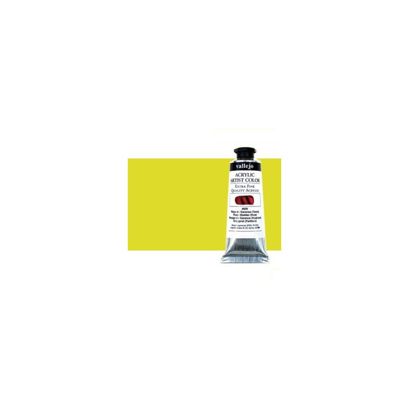 Material Bellas Artes - Pintura - Acrílico Vallejo Artist n. 616 color amarillo fluorescente (60 ml) | totenart.com