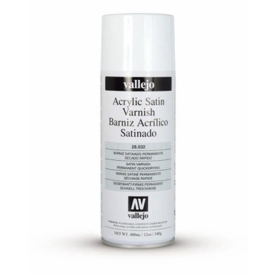 Material Bellas Artes - Pintura - Barniz acrílico satinado Vallejo en spray (400 ml) - Protección UV | totenart.com