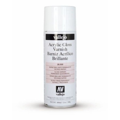 Material Bellas Artes - Pintura - Barniz acrílico brillante Vallejo en spray  (400 ml) | totenart.com