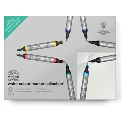 Material Bellas Artes - Pintura - Set de regalo 8 Rotuladores Acuarela + Bloc, Winsor & Newton ** | totenart.com