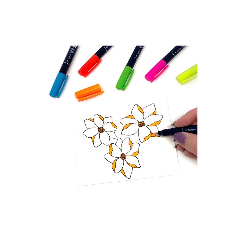 Material Bellas Artes - Pintura - Rotulador Tombow, Set de 6 Colores Neón | totenart.com