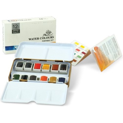 Material Bellas Artes - Pintura - Caja acuarelas de metal Phoenix, 12 1/2 godets | totenart.com