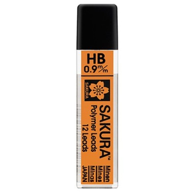 Material Bellas Artes - Pintura - 12 Minas HB Sakura para portaminas 0.9 mm. | totenart.com