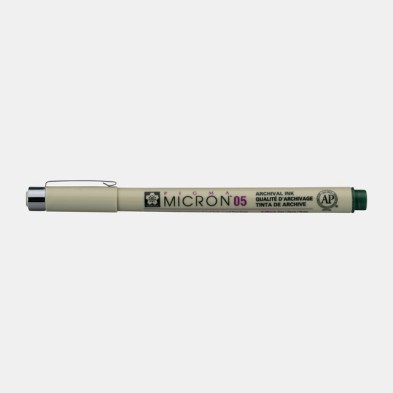 \nMaterial Bellas Artes - Pintura - Rotulador Pigma Micron Sakura 05, 0.45 mm. Verde Camuflaje  N. 230 | totenart.com