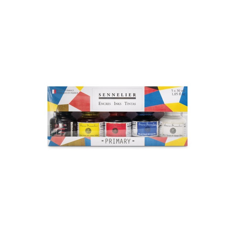 Material Bellas Artes - Dibujo - Set 5 tintas primarias 30 ml, Sennelier | totenart.com