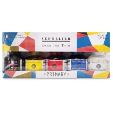 Material Bellas Artes - Dibujo - Set 5 tintas primarias 30 ml, Sennelier | totenart.com